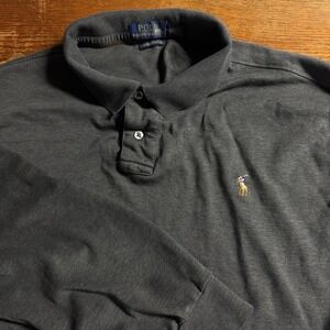 Polo Ralph Lauren Men's Long‎ Sleeve Polo Shirt Grey Size XXL.  Great Condition